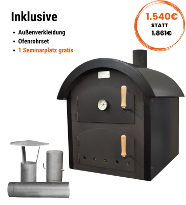 Holzbackofen le Rond mit Gew�lbe mit Au�enverkleidung JETZT 1540 Euro STATT 1861 Euro